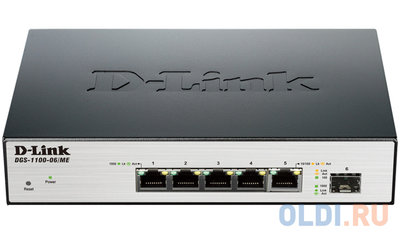 D-Link Коммутатор D-LINK DGS-1100-06/ME/A1A/А1В управляемый 5 портов 10/100/1000Mbps DGS-1100-06/ME/A1A