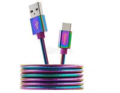 Canyon Кабель Canyon UC-7, USB 2.0 - USB Type-C, 5B/2A, 1.2м, Разноцветный CNS-USBC7RW CNS-USBC7RW