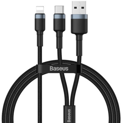 Baseus Кабель Cafule Baseus USB-C/USB-A/Lightning CATKLF-ELG1