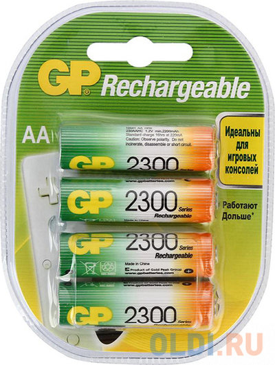 GP Аккумуляторы 2300 mAh GP 230AAHC-2DECRC4 AA 4 шт 230AAHC-2DECRC4
