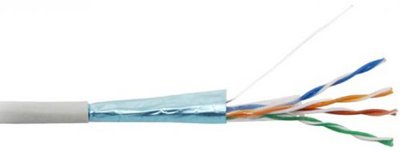 Hyperline Кабель витая пара FTP 5e кат. 4 пары Hyperline FUTP4-C5E-S24-IN-PVC-GY-305 