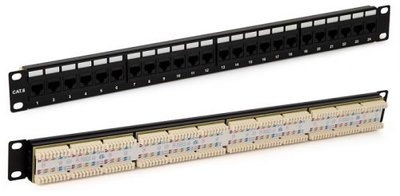 Hyperline Патч-панель 19, 24xRJ45, UTP, Кат. 6 Hyperline PP3-19-24-8P8C-C6-110D 