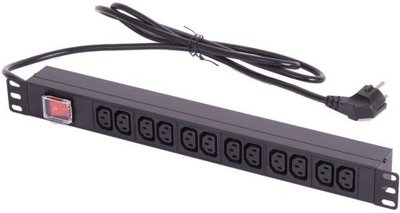 TLK Блок розеток 19, 12 розеток TLK TLK-RSA12-MTF-01-BK 