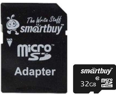 Smartbuy Карта памяти 32GB SmartBuy micro SDHC class 10 (SD адаптер) SB32GBSDCL10-01 