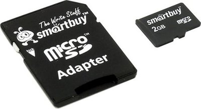 Smartbuy Карта памяти 2GB SmartBuy MicroSD (SD адаптер) SB2GBSD-01 