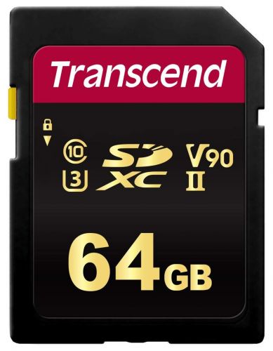Transcend Карта памяти 64GB Transcend SDXC UHS-II Class U3 V90, чтение: 285Мб/с, запись: 180Мб/с TS64GSDC700S 