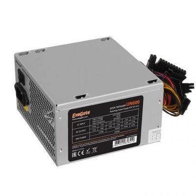 Exegate Блок питания ATX Exegate EX244556RUS 600W, 12cm fan, 24p+4p, 6/8p PCI-E, 3*SATA, 2*IDE, FDD UN600 EX244556RUS