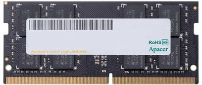 Apacer Модуль памяти SODIMM DDR4 8GB Apacer PC4-21300 2666MHz CL19, 1.2V, 1R, 1024x8, RTL ES.08G2V.GNH 