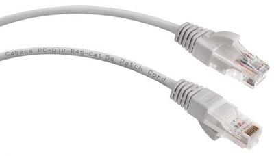 Cabeus Кабель патч-корд UTP 5e кат. 1м. Cabeus PC-UTP-RJ45-Cat.5e-1m 