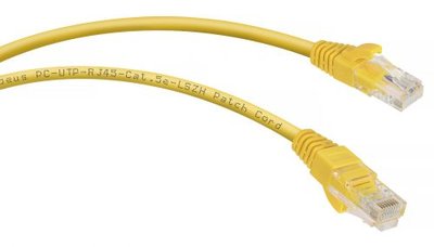 Cabeus Кабель патч-корд UTP 5e кат. 1м. Cabeus PC-UTP-RJ45-Cat.5e-1m-YL-LSZH 