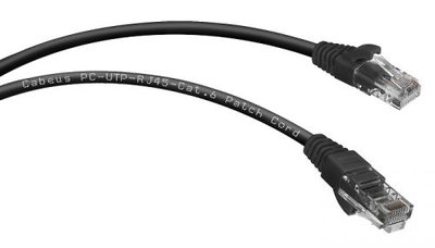 Cabeus Кабель патч-корд UTP 6 кат. 1,5м. Cabeus PC-UTP-RJ45-Cat.6-1.5m-BK 