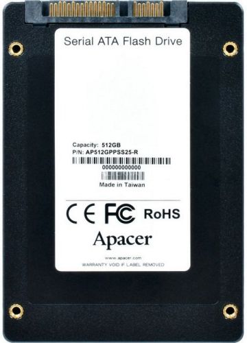 Apacer Накопитель SSD 2.5'' Apacer PPSS25 512GB SATA 6Gb/s 3D TLC 550/490MB/s IOPS 76K/68K MTBF 2M RTL AP512GPPSS25-R 