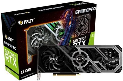 Palit Видеокарта PCI-E Palit 8GB GDDR6 256bit 8nm 1500/14000MHz HDMI/3*DP GeForce RTX 3070 GamingPro (NE63070019P2-1041A) NE63070019P2-1041A