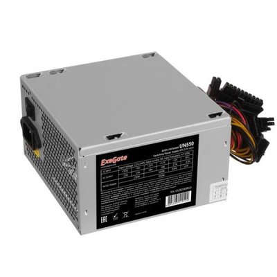 Exegate Блок питания ATX Exegate EX282069RUS 550W, 12cm fan, 24p+4p, 6/8p PCI-E, 3*SATA, 2*IDE, FDD UN550 EX282069RUS