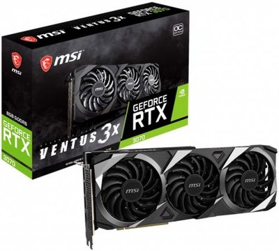 MSI Видеокарта PCI-E MSI 8GB GDDR6 256bit 8nm 1500/14000MHz HDMI/3*DP GeForce RTX 3070 VENTUS 3X OC RTX 3070 VENTUS 3X OC