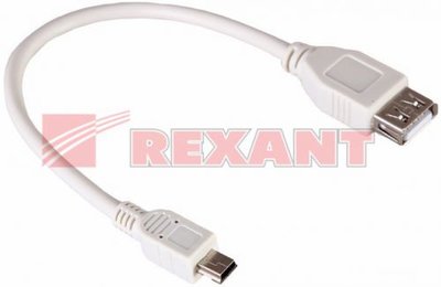 Rexant Шнур miniUSB 0.2м REXANT 18-1132 круглый серый 10шт 18-1132