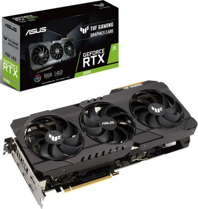 ASUS Видеокарта PCI-E ASUS TUF-RTX3080-10G-GAMING 10GB GDDR6X 320bit 8nm 1440/19500MHz 2*HDMI/3*DP GeForce RTX 3080 TUF-RTX3080-10G-GAMING