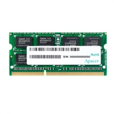 Apacer Модуль памяти SODIMM DDR3 4GB Apacer 1600MHz, PC3-12800, CL11, Retail (AS04GFA60CAQBGJ) DV.04G2K.HAM 