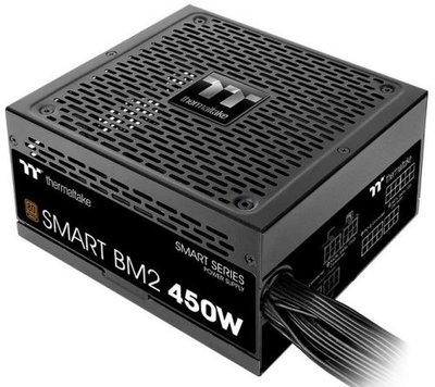 Thermaltake Блок питания ATX Thermaltake Smart BM2, 450W, Active PFC, 80 PLUS Bronze, 140mm fan, semi modular PS-SPD-0450MNFABE-1 