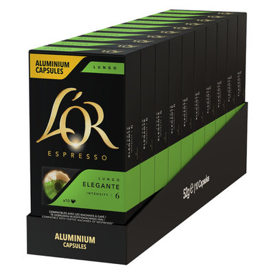 L'or Кофе капсульный L`OR Espresso Lungo Elegante, капсулы, совместимые с кофемашинами NESPRESSO®, 6, 52грамм [8052171] L'or 8052171