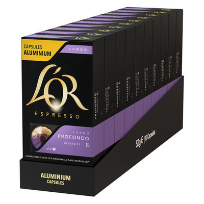 L'or Кофе капсульный L`OR Espresso Lungo Profondo, капсулы, совместимые с кофемашинами NESPRESSO®, 8, 52грамм [8052170] L'or 8052170
