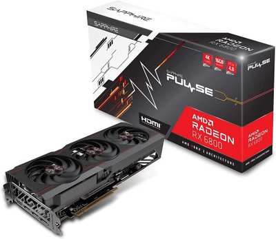 Sapphire Видеокарта PCI-E Sapphire 11305-02-20G 16GB GDDR6 256bit 7nm 1800/16000MHz HDMI/3*DP Radeon RX 6800 PULSE 11305-02-20G
