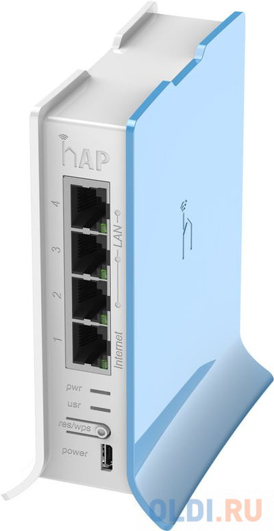Mikrotik Маршрутизатор MikroTik RB941-2ND-TC 802.11bgn 2.4 ГГц 3xLAN белый синий hAP lite (RB941-2nD-TC) RB941-2ND-TC