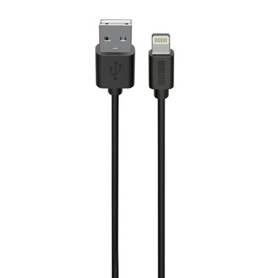 InterStep Кабель для iPod, iPhone, iPad InterStep 8Pin-USB-A USB 2.0 черный 1м 