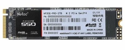 Netac SSD накопитель NETAC N930E Pro 1ТБ, M.2 2280, PCIe 3.0 x4, NVMe, M.2 N930E Pro NT01N930E-001T-E4X NT01N930E-001T-E4X