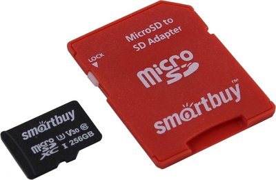 Smartbuy Карта памяти 256Gb - SmartBuy SB256GBSDCL10U3-01 с адаптером SD microSDXC Professional 256Gb Class10 PRO U3 (черный) SB256GBSDCL10U3-01