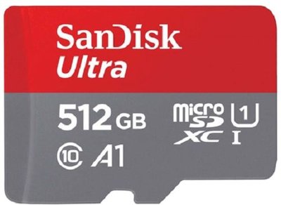 SanDisk Карта памяти 512GB SanDisk microSDXC, SD Adapter, 100MB/s, A1 Class 10 SDSQUAR-512G-GN6MA 