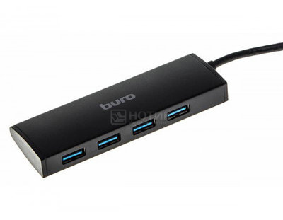 Buro USB-хаб Buro USB 3.0 на 4xUSB 3.0, Черный BU-HUB4-0.5-U3.0 BU-HUB4-0.5-U3.0 4порт. черный BU-HUB4-0.5-U3.0