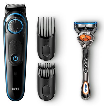 Braun Триммер Braun BT 5240, black/blue BT5240+GIL FUS PrGl Flb Бр+2кас 