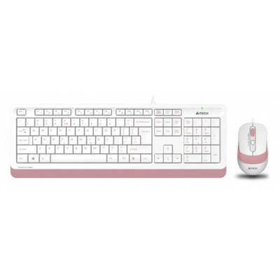 A4Tech комплект клавиатура + мышь A4Tech fstyler f1010 белый/розовый 
