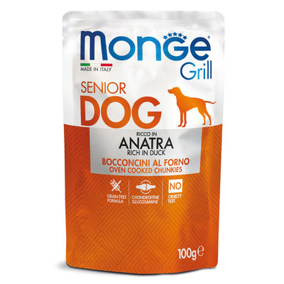 MONGE Dog Grill для пожилых, утка пауч 100г MONGE 