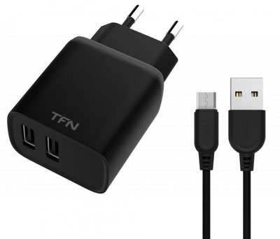 TFN Зарядное устройство TFN Сетевое зарядное устройство RAPID + кабель MicroUSB, 2.4A (black) TFN-WCRPD12W2U01