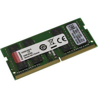 Kingston оперативная память Kingston valueram 16gb ddr4 sodimm pc4-21300 kvr26s19d8/16 