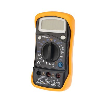 Proconnect Мультиметр цифровой Proconnect Mas838l (dt858l) карманный 