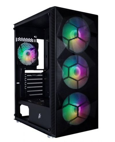 1Stplayer Корпус ATX 1STPLAYER X7-3G6P-1G6 черный, без БП, боковая панель из закаленного стекла, USB 3.0, 2*USB 2.0, audio FIREBASE X7 X7-3G6P-1G6