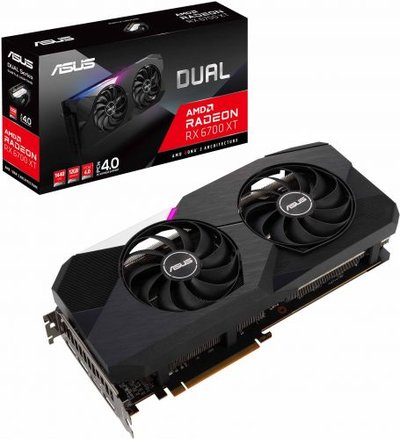ASUS Видеокарта PCI-E ASUS 12GB GDDR6 192bit 7nm 2321/16000MHz HDMI/3*DP Radeon RX 6700 XT DUAL (DUAL-RX6700XT-12G) DUAL-RX6700XT-12G