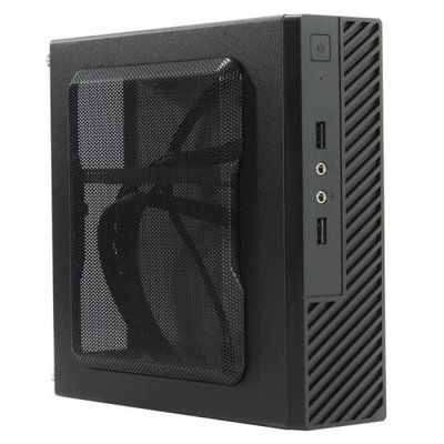 Powerman Корпус mini-ITX Powerman 6133715 U3*2, front fan 4cm, HDD frame Upper type+ "L"+"I" types 120W adapter, GM-120 DC-ATX Mini ITX ME100S-BK 6133715