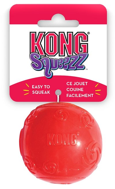 KONG Игрушка KONG Squeezz "Мячик" для собак средний с пищалкой, 6см (в ассорт.) Сквиз PSB2