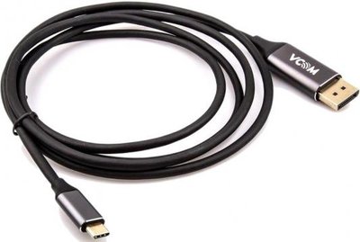 VCOM Telecom Кабель USB Type C DisplayPort 1.8м VCOM Telecom CU422MC-1.8M круглый черный CU422MC-1.8M