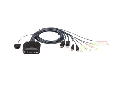 Aten KVM-переключатель ATEN CS22DP 2 PORT HDMI KVM SWITCH. (черный) CS22DP