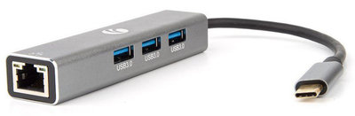 Vcom Хаб Vcom Type-C - RJ-45/3xUSB3.0 Aluminum Shell DH311A 