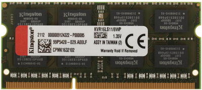 Kingston Память оперативная Kingston DDR3L KVR16LS11/8WP 8GB KVR16LS11/8WP