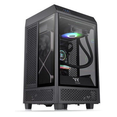 Thermaltake Корпус miniITX THERMALTAKE The Tower 100, Midi-Tower, без БП, черный [ca-1r3-00s1wn-00] 