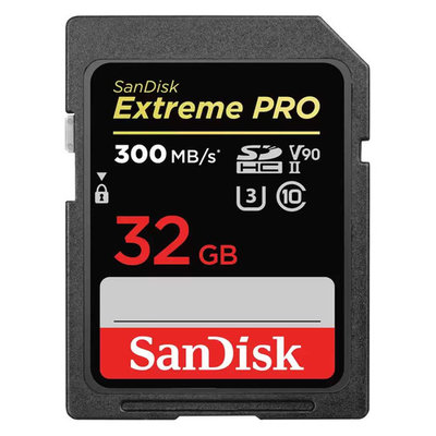 SanDisk Карта памяти SDHC UHS-II U3 SANDISK 32 ГБ, 300 МБ/с, Class 10, , 1 шт. SDSDXDK-032G-GN4IN