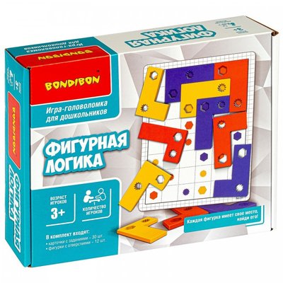 Bondibon Логическая игра для дошкольников Bondibon Фигурная логика Игра-головоломка Фигурная логика для дошкольников ВВ4896