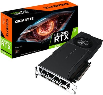 Gigabyte Видеокарта PCI-E GIGABYTE 10GB GDDR6X 320bit 8nm 1710/19000MHz 2*HDMI/2*DP RTL GeForce RTX 3080 TURBO (GV-N3080TURBO-10GD) GV-N3080TURBO-10GD